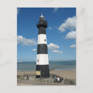 Black White Striped Lighthouse Postcard