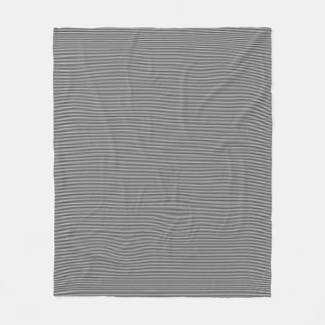 Black White Striped Modern Elegant Template Fleece Blanket (Front)