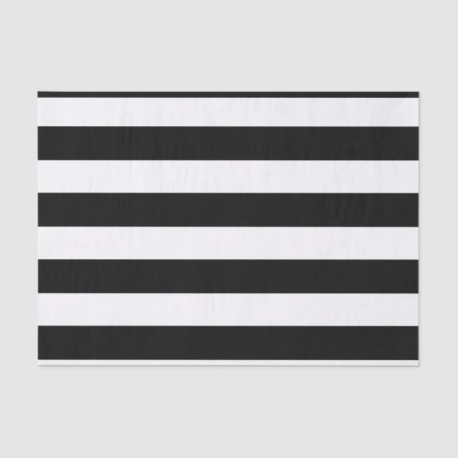 Black White Striped Modern Wedding Party Tissue Paper (Front)