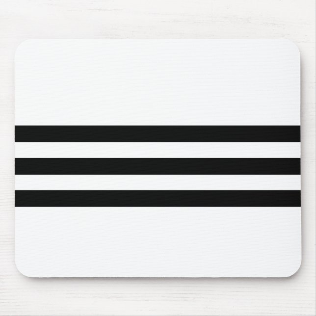 Black & White Striped Mouse Mat (Front)