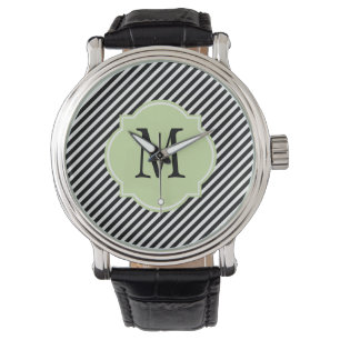 Black & White Striped Pattern Watch