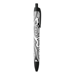 Black White Striped Pen
