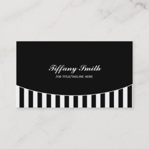 Black White Striped Referee Stripes Business Card