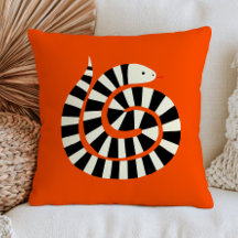 Black& White Striped Snake on Burnt Orange Animal 