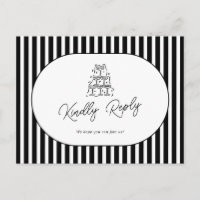 Black White Striped Wedding Song Request RSVP