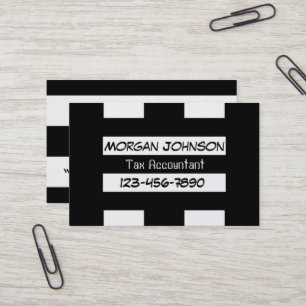 Black White Stripes Business Card