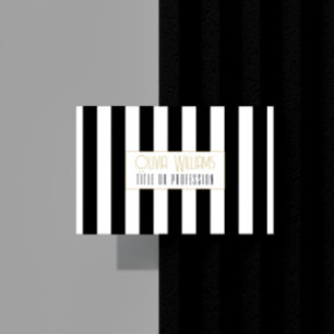Black White Stripes Business Card