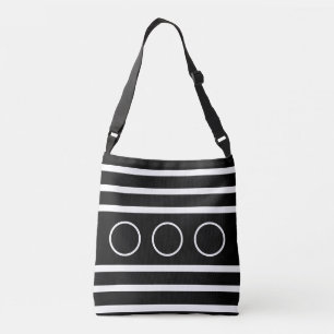 Black & White Stripes Crossbody Bag