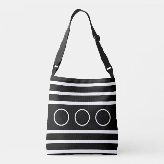 Black & White Stripes Crossbody Bag (Back)