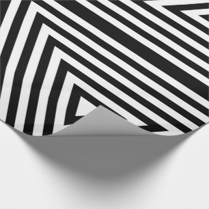 Black White Stripes Diamonds Wrapping Paper