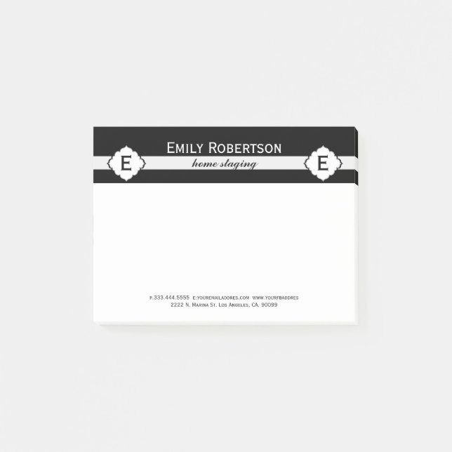 Black & White Stripes Geometric Pattern Post-it Notes (Front)