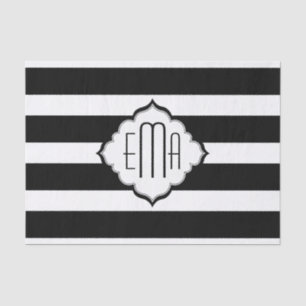 Black & White Stripes Geometric Pattern Tissue Paper