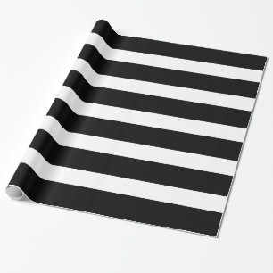 Black & White Stripes Geometric Pattern Wrapping Paper