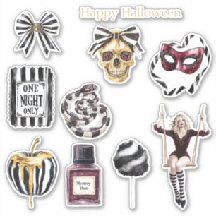 Black White Stripes Gold Drips Apple