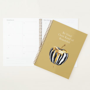 Black White Stripes Gold Drips Apple Planner
