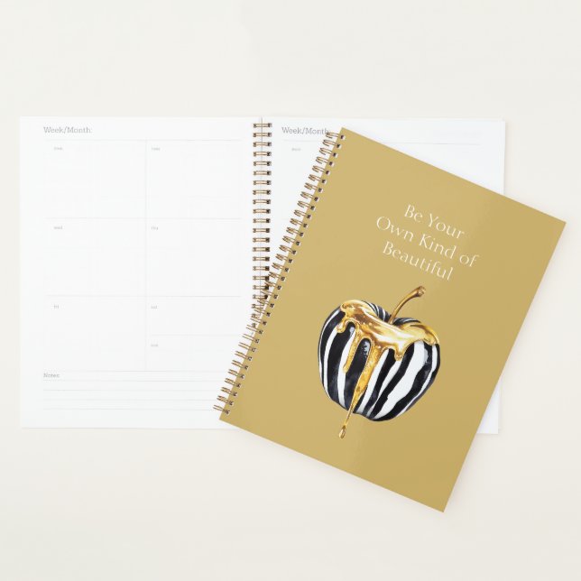 Black White Stripes Gold Drips Apple Planner (Display)