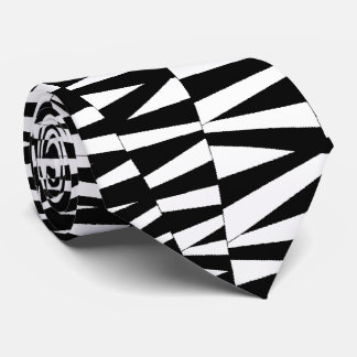 Black White Stripes Gone Wild Mens Tie