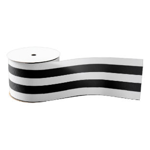 Black & White Stripes Grosgrain Ribbon