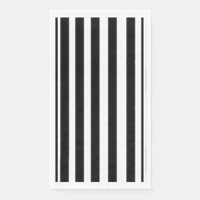 Black White Stripes Napkin (Front)