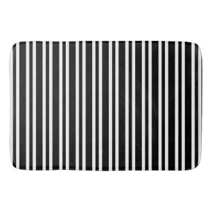 Black White Stripes Pattern Bath Mat