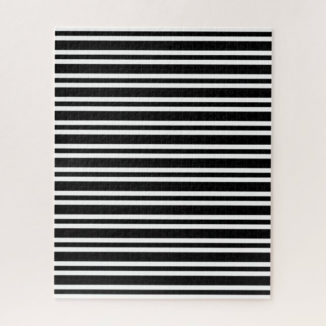 Black White Stripes Pattern Jigsaw Puzzle (Vertical)