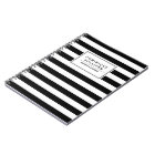 Black & White Stripes Personalised Notebook