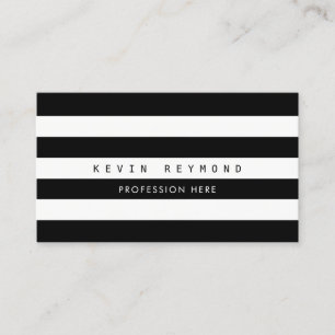 black & white stripes, professional striped business card