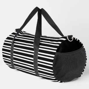 Black White Stripes Seamless Pattern Large Duffle Bag