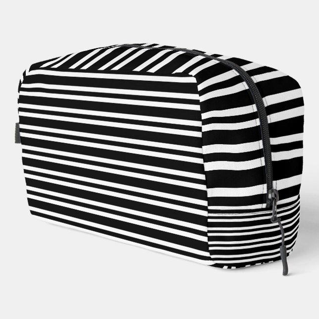 Black White Stripes Seamless Pattern Toiletry Bag (Right Corner)
