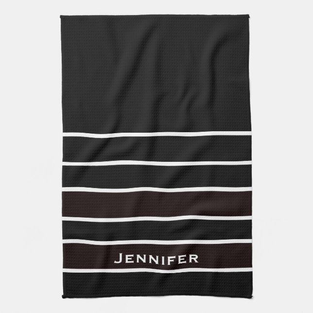 Black & White Stripes Striped Kitchen Towels Towel (Vertical)