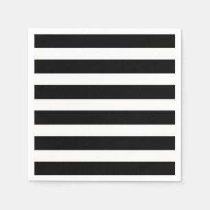 Black & White Stripes Striped Party Napkin