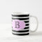 Black & White Stripes w/ Pink, add initial