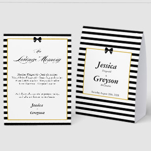 Black White Stripes Wedding In Loving Memory List
