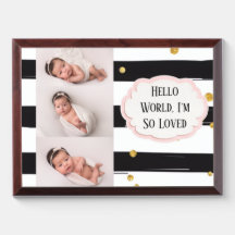 Black White Stripes with Gold Confetti Pattern