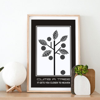 Black white stylised tree motivational poster