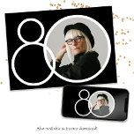 Black White Stylish Minimalist Photo 80th Birthday Invitation<br><div class="desc">Black White Stylish Minimalist Photo 80th Birthday Invitation. Modern minimalist birthday invitation design,  simple yet classy and elegant. Great for a black & white themed party! This is a customisable template,  if you need some help customising it simply contact the designer by clicking on the 'Message' button below.</div>