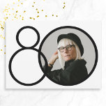 Black White Stylish Minimalist Photo 80th Birthday Invitation<br><div class="desc">Black White Stylish Minimalist Photo 80th Birthday Invitation. Modern minimalist birthday invitation design,  simple yet classy and elegant. Great for a black & white themed party! This is a customisable template,  if you need some help customising it simply contact the designer by clicking on the 'Message' button below.</div>