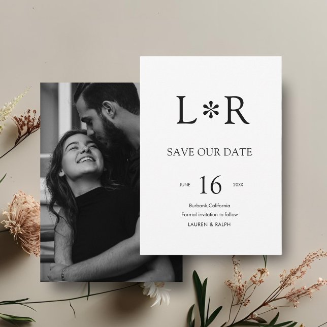 Black & White | Stylish Modern Save the Date Invitation (Creator Uploaded)