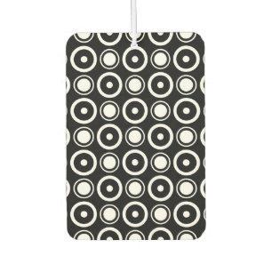 Black White stylish polka dots black background Car Air Freshener
