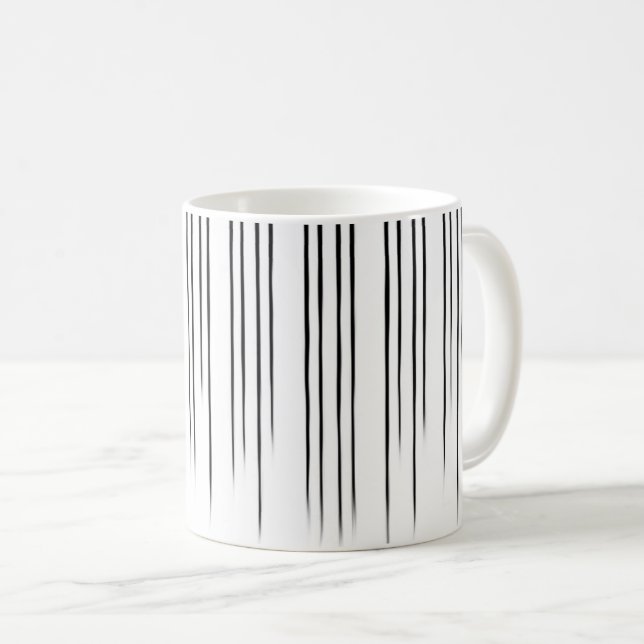 Black/White Stylish Stripe Pattern Coffee Mug (Front Right)