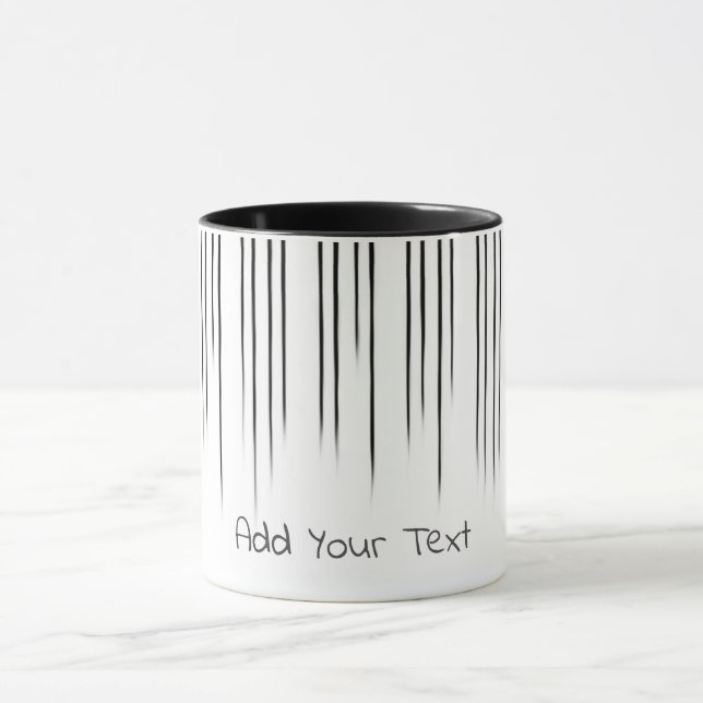 Black/White Stylish Stripe Pattern  Mug (Center)