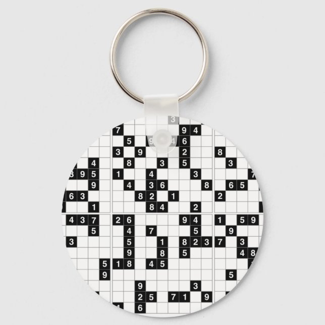 black white sudoku key ring (Front)