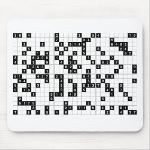 black white sudoku mouse mat