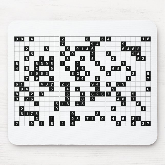 black white sudoku mouse mat (Front)