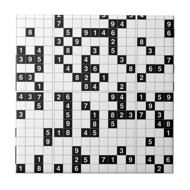 black white sudoku tile (Front)