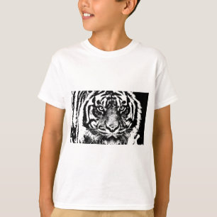 Black White Sumatran Borneo Tiger Eye Artwork T-Shirt