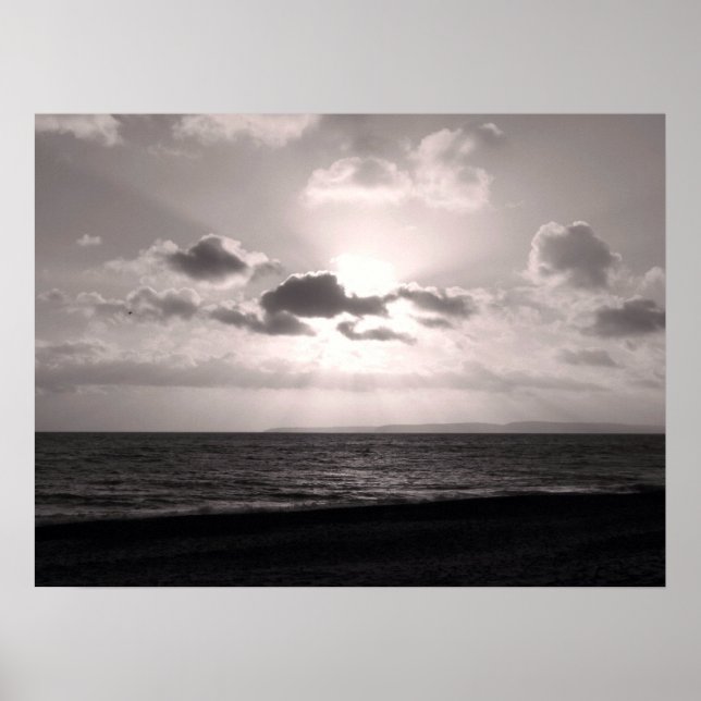 Black & White Sunbeams Poster (Front)