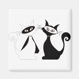Black & White Super Cats Magnet