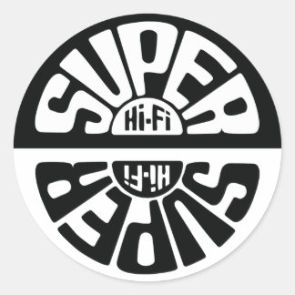 Black/White Super Hi-Fi Sticker Round