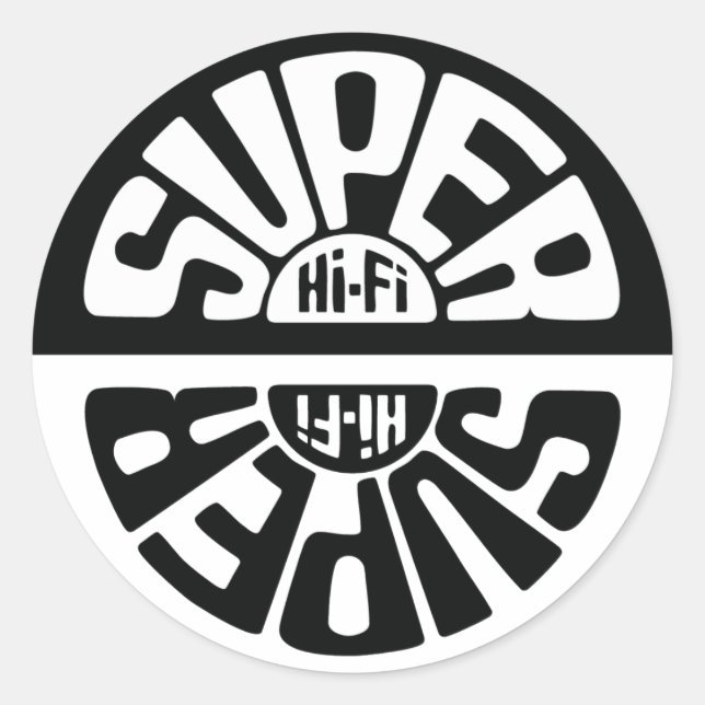 Black/White Super Hi-Fi Sticker Round (Front)